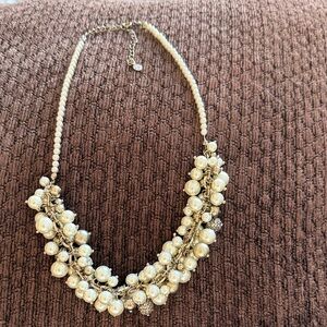 LOFT Cream Pearl Cluster Necklace